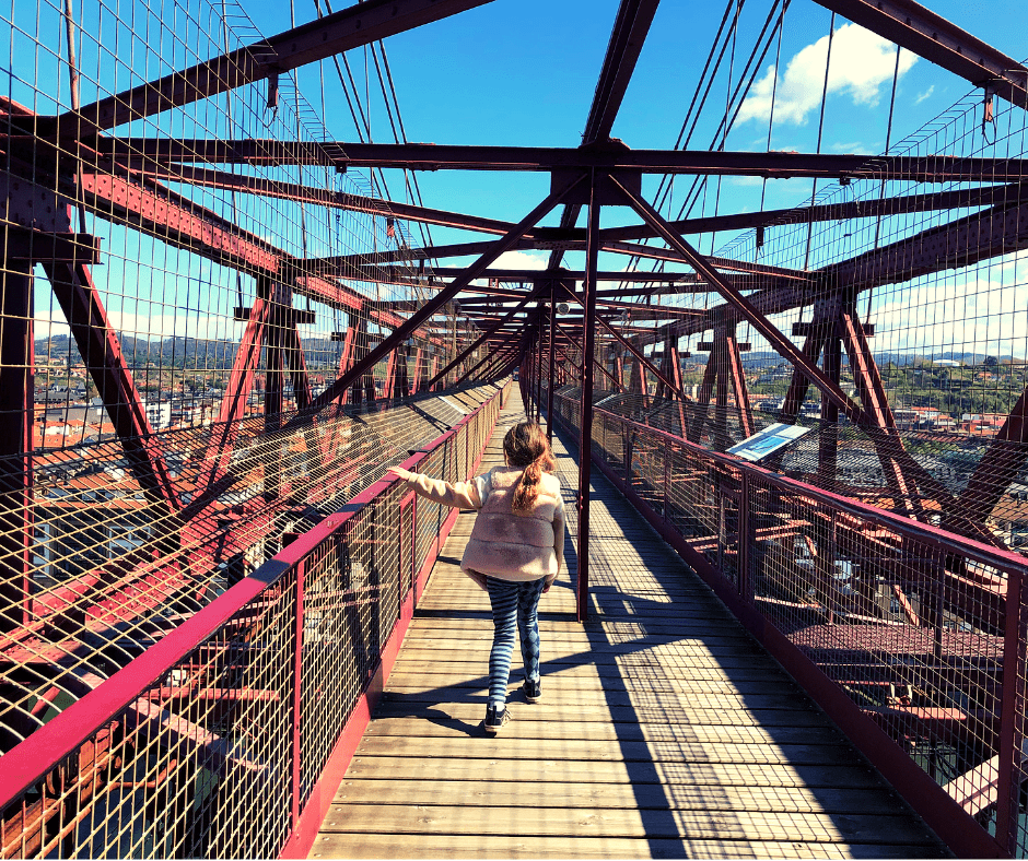 the UNESCO world heritage hanging bridge in bilbao spain