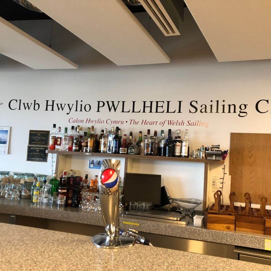 bar at the sailing centre in pwllheli