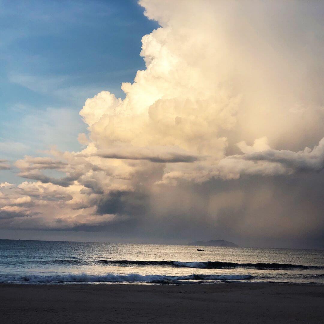 Beach Under Cloudy Skies In Vietnam