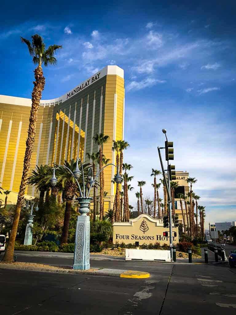 four seasons sign infront of the mandalay bay hotel