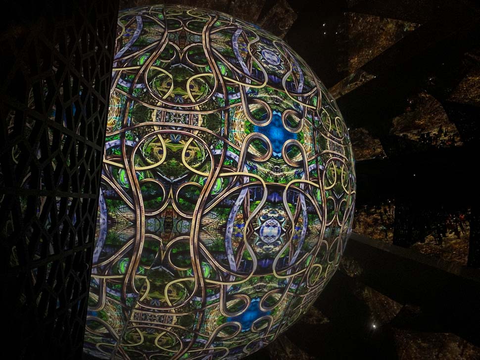 kaleidoscope ball at the saudi pavilion