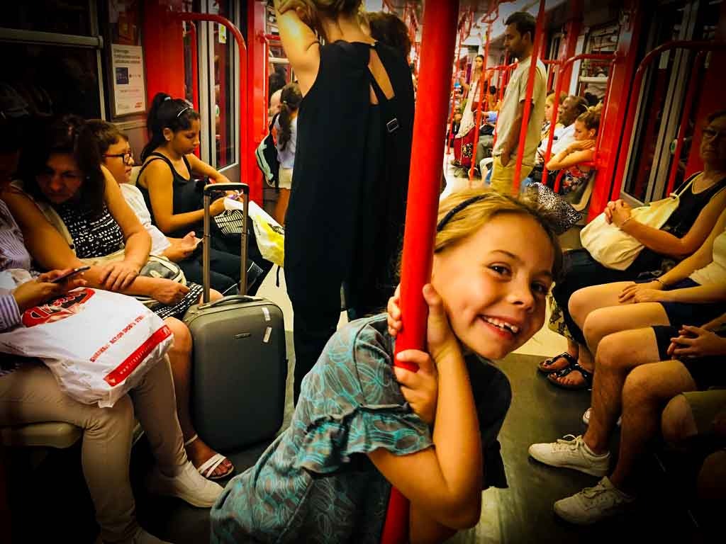 piper quinn on an underground train in Milan