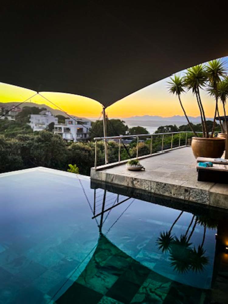infinity pool overlooking the knysna lagoon at 2 stories restaurant