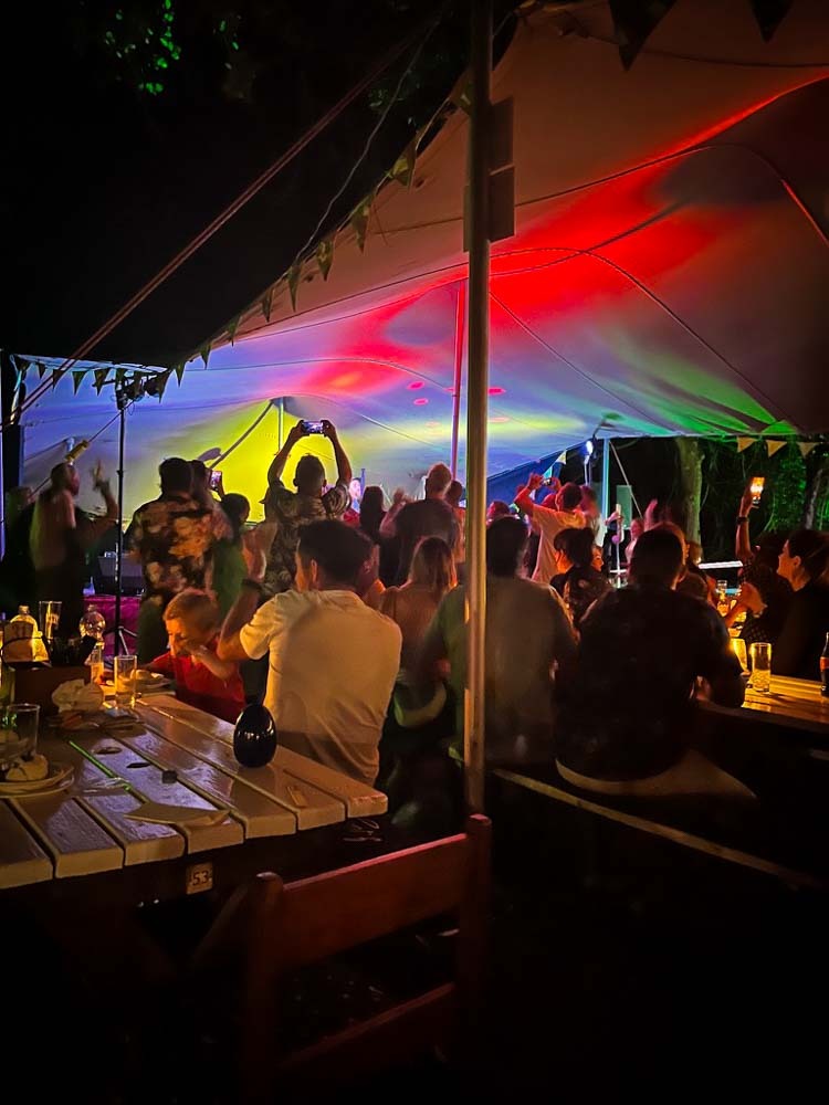 people dancing in the dark at Blend Country Restaurant
